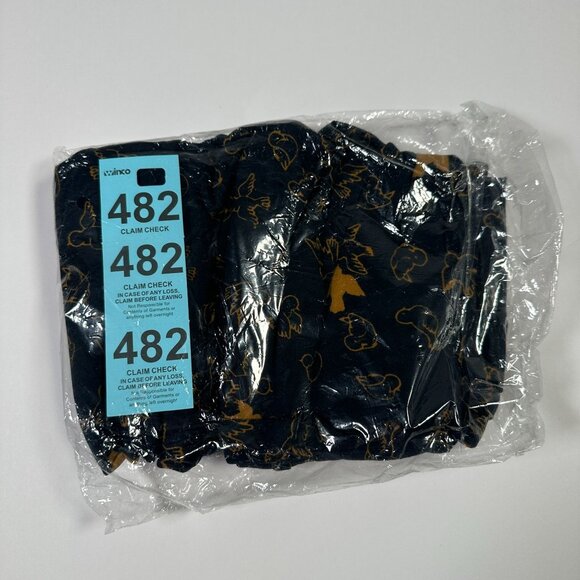 LuLaRoe DOVES BIRDS Dark Navy Blue Yellow Gold Leggings One Size OS LLR NEW - Picture 6 of 6